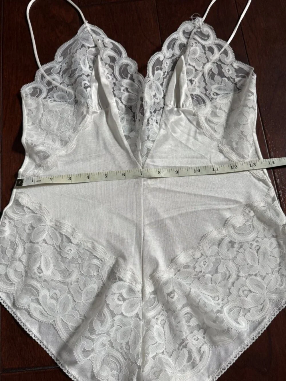 Vintage Slip Interludes by CIRA White Lace Satin Teddy Bodysuit Lingerie Medium - Picture 12 of 16